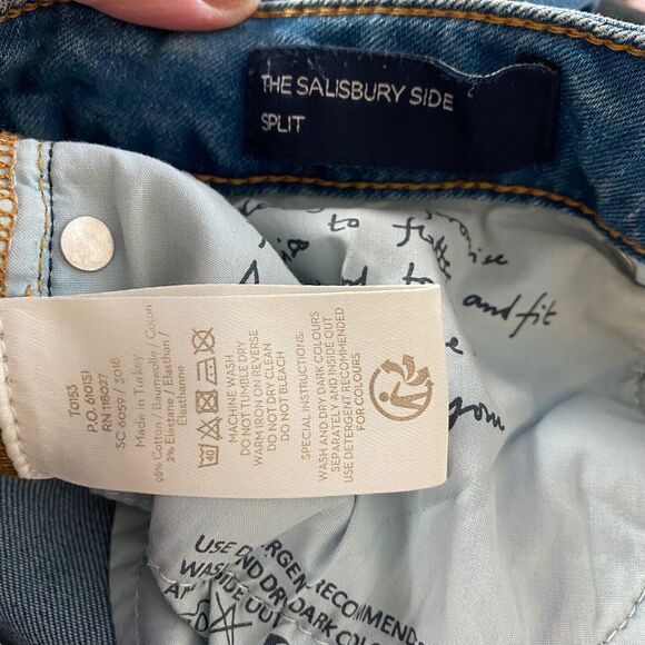 Boden 8 LONG Jeans Salisbury Side Split Medium Blue Denim Stretch - Picture 3 of 9